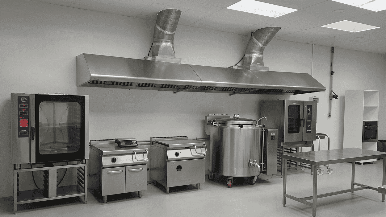 Sistema de extracción en cocina industrial
